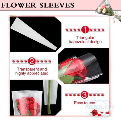 Ясные сумки букета рукавов букета цветка для одиночной розовой упаковочной бумаги