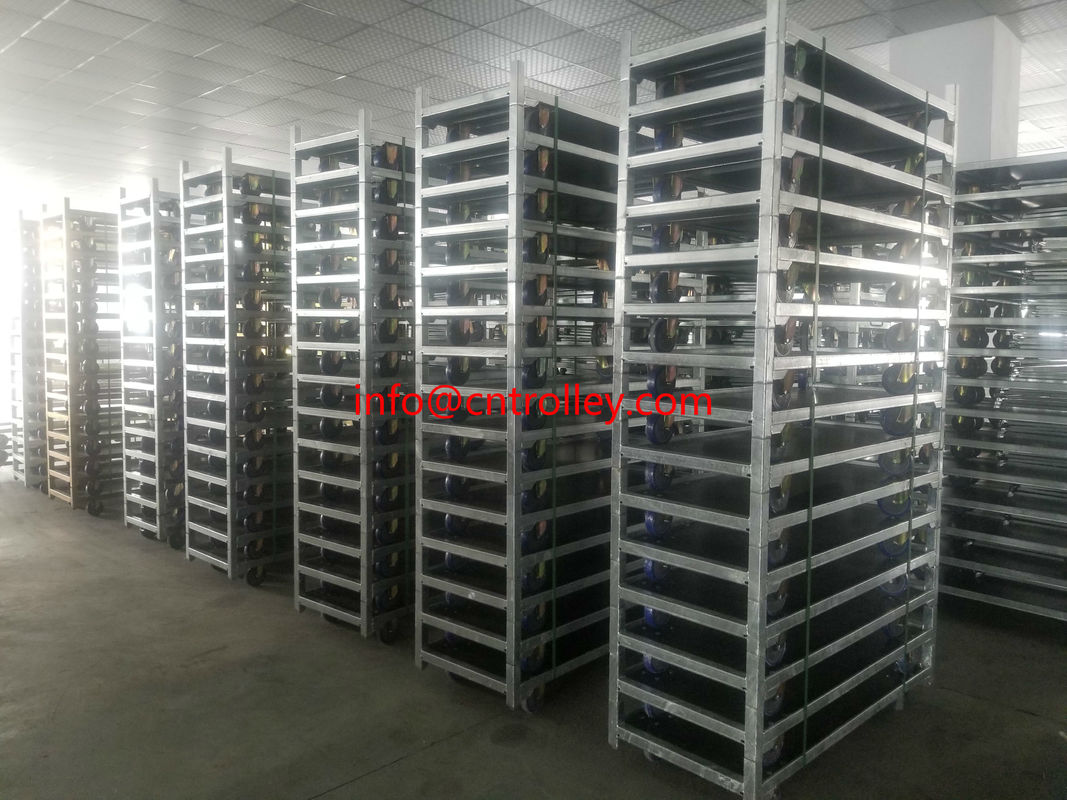 Горячая оцинкованная цинковая датская цветочная тележка с натуральной деревянной отделкой и грузоподъемностью 40 кг на полку для коммерческой обработки цветов